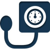 Blood pressure reader icon in blue