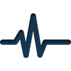 Pulse heart rate icon in blue