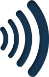 Echo scan icon in blue - wifi symbol